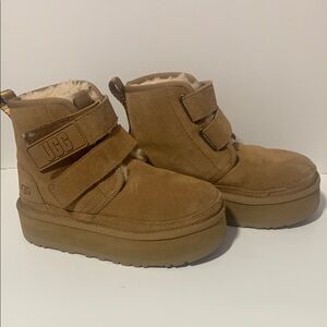 UGG Chestnut Suede Velcro Boots